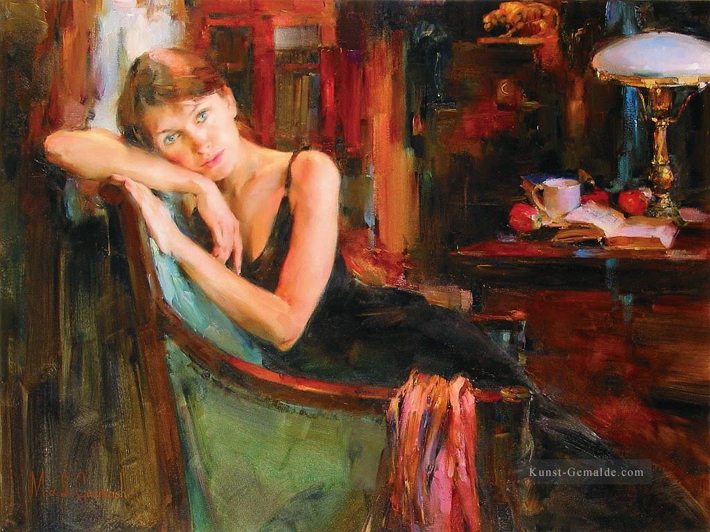 Hübsches Mädchen MIG 42 Impressionist Ölgemälde